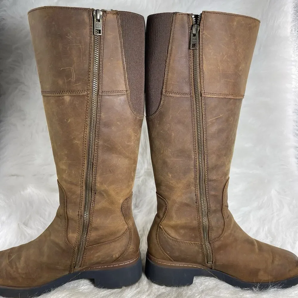 Timberland Graceyn Women’s 8 Brown Waterproof Tall Side Zip A2FXB A5819